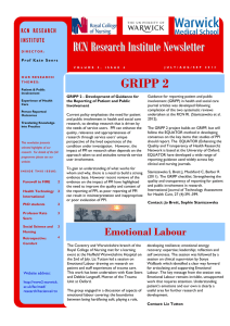RCN Research Institute Newsletter  GRIPP 2