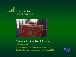 Options for the 2012 Budget