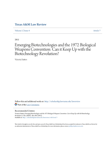 Emerging Biotechnologies and the 1972 Biological Biotechnology Revolution?