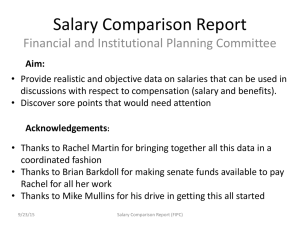 Salary Comparison Report Financial and Institutional Planning Committee