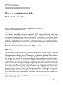 Flow over compliant rotating disks · Peter J. Thomas Peter W. Carpenter