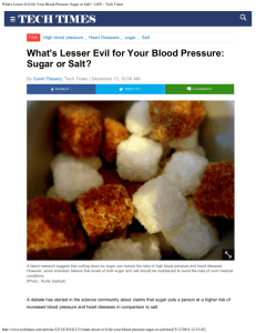 What's Lesser Evil for Your Blood Pressure: Sugar or Salt? TAG