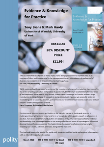 Evidence &amp; Knowledge for Practice Tony Evans &amp; Mark Hardy