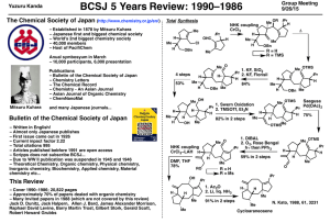 BCSJ 5 Years Review: 1990–1986 The Chemical Society of Japan Group Meeting