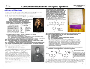 Controversial Mechanisms in Organic Synthesis A History of Chemistry Baran Group Meeting
