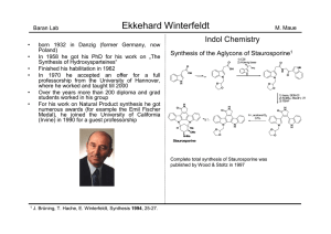 Ekkehard Winterfeldt Indol Chemistry Synthesis of the Aglycons of Staurosporine