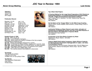 JOC Year in Review: 1994 Baran Group Meeting Leah Simke
