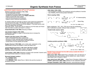 Organic Synthesis from France