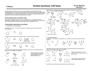 Pyridine Synthesis: Cliff Notes Group Meeting O'Malley 6/9/2004