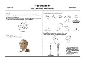 Rolf Huisgen The Chemical Adventurer