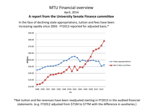 MTU Financial overview A report from the University Senate Finance committee