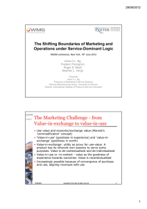 The Shifting Boundaries of Marketing and Operations under Service-Dominant Logic 28/06/2012