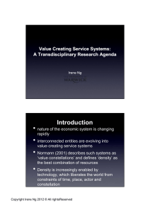Value Creating Service Systems: A Transdisciplinary Research Agenda