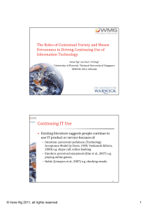 The Roles of Contextual Variety and Means Information Technology