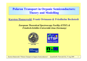 Polaron Transport in Organic Semiconductors: Theory and Modelling