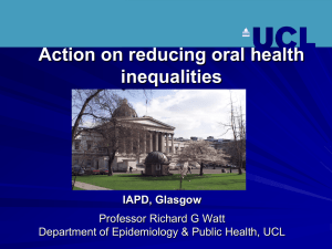 Action on reducing oral health inequalities IAPD, Glasgow