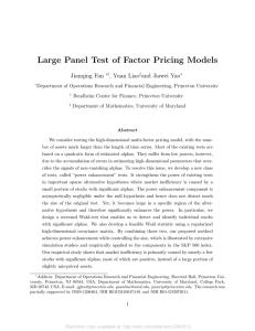 Large Panel Test of Factor Pricing Models Jianqing Fan , Yuan Liao