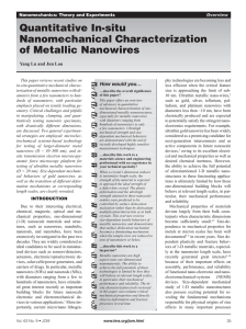 Quantitative In-situ Nanomechanical Characterization of Metallic Nanowires How would you…