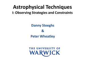 Astrophysical Techniques  I: Observing Strategies and Constraints Danny Steeghs