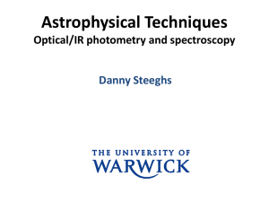 Astrophysical Techniques  Optical/IR photometry and spectroscopy Danny Steeghs