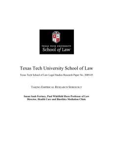Texas Tech University School of Law T E