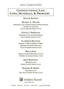 &amp; CONSTITUTIONAL LAW: CASES,  MATERIALS, PROBLEMS