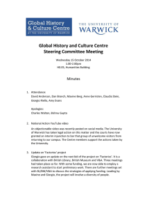 Global History and Culture Centre Steering Committee Meeting  Minutes