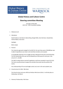 Global History and Culture Centre Steering committee Meeting