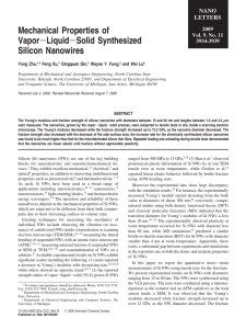 Mechanical Properties of Vapor Silicon Nanowires Yong Zhu,*