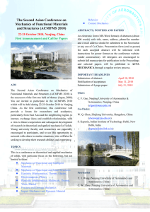 The Second Asian Conference on Mechanics of Functional Materials
