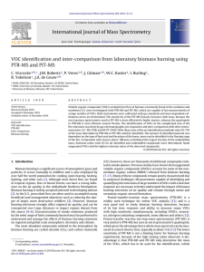 International Journal of Mass Spectrometry PTR-MS and PIT-MS C. Warneke