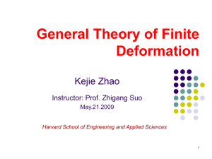 General Theory of Finite Deformation Kejie Zhao Instructor: Prof. Zhigang Suo