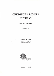 CREDITORS' RIGHTS IN SECOND  EDITION Eugene  A.  Cook