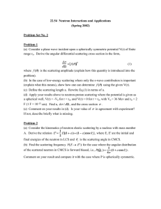 22.54  Neutron Interactions and Applications (Spring 2002) Problem Set No. 2