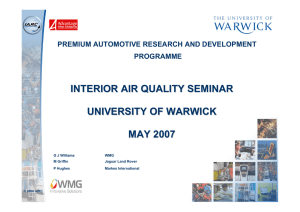 INTERIOR AIR QUALITY SEMINAR UNIVERSITY OF WARWICK MAY 2007