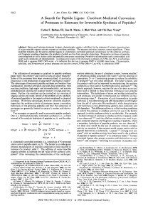 A of  Proteases to Esterases for Irreversible Synthesis of ...
