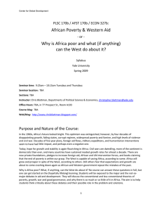 African Poverty &amp; Western Aid  Why is Africa poor and what (if anything)  can the West do about it? 