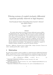 Filtering systems of coupled stochastic differential Paul Fearnhead , Omiros Papaspiliopoulos