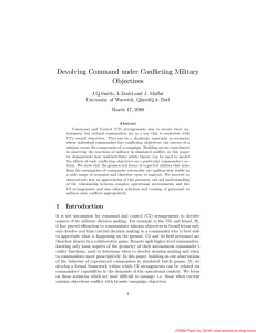 Devolving Command under Con‡icting Military Objectives J.Q.Smith, L.Dodd and J. Mo¤at