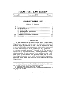 J'EXAS TECH LAW REVIEW ADMINISTRA LAW .