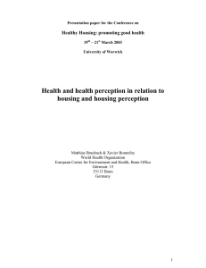 Health and health perception in relation to housing and housing perception