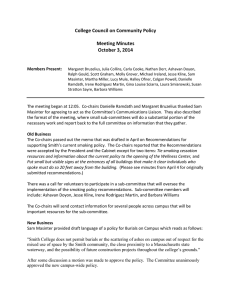 College Council on Community Policy    Meeting Minutes  October 3, 2014 