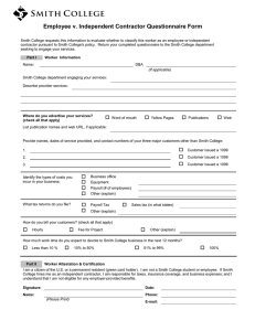 Employee v. Independent Contractor Questionnaire Form