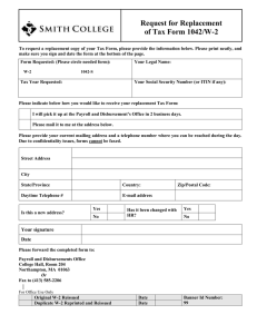 Request for Replacement of Tax Form 1042/W-2