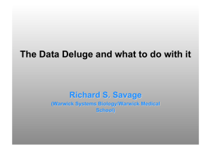 The Data Deluge and what to do with it