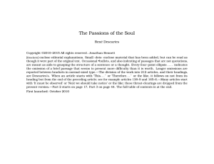 The Passions of the Soul René Descartes ·