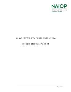 NAIOP UNIVERSITY CHALLENGE – 2016  Informational Packet 1 |