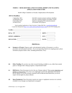 FORM 2 – RESEARCH RELATED TO SCHOLARSHIP AND TEACHING 2015-16 Deadlines