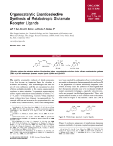 Organocatalytic Enantioselective Synthesis of Metabotropic Glutamate Receptor Ligands