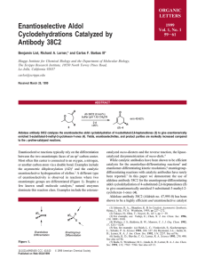Enantioselective Aldol Cyclodehydrations Catalyzed by Antibody 38C2 ORGANIC